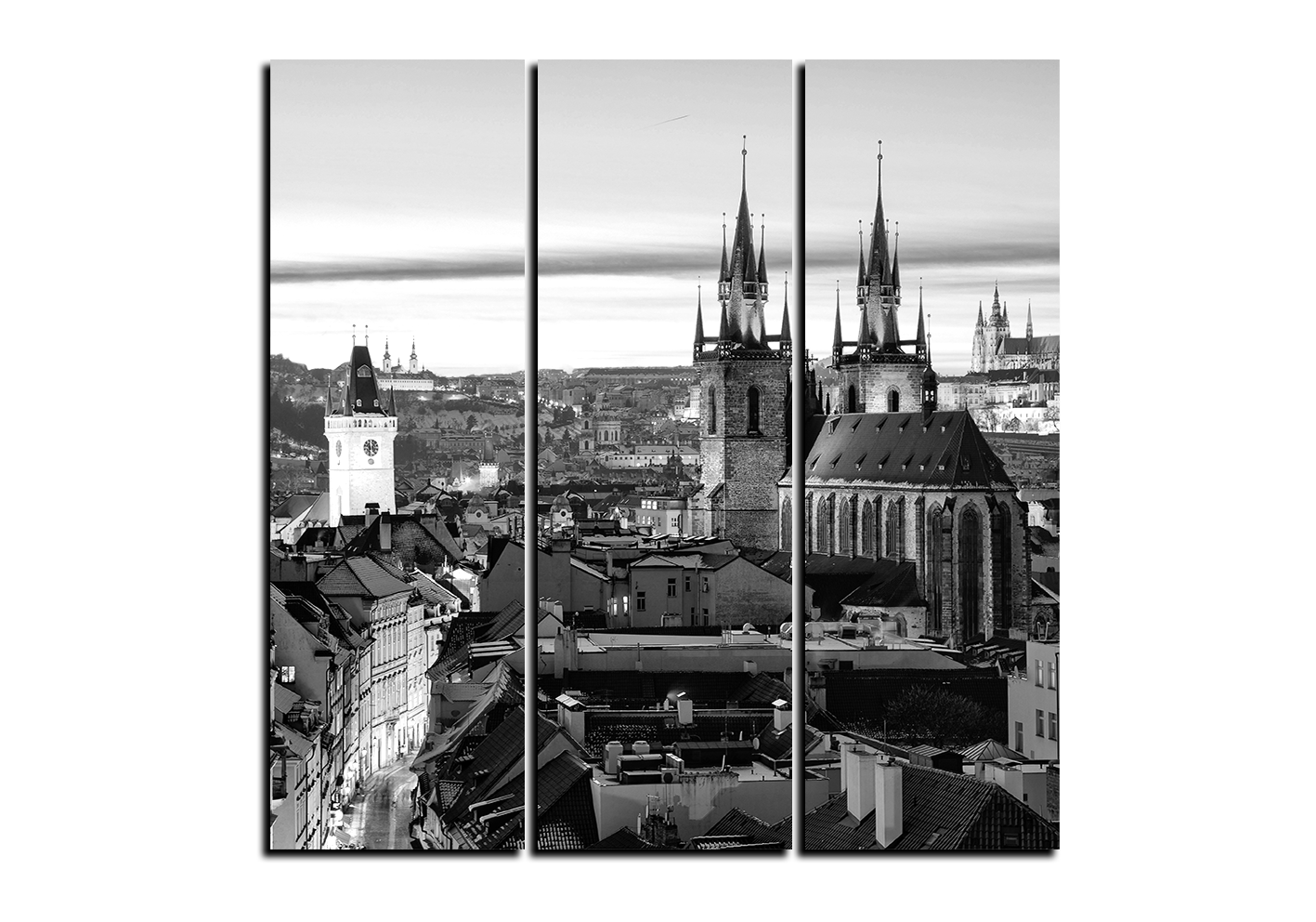 Obraz na plátně - Panoramatický pohled na starú Prahu - čtverec Obraz na plátně - Panoramatický pohled na starú Prahu - čtverec